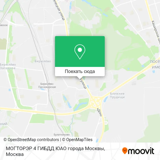 Карта МОГТОРЭР 4 ГИБДД ЮАО города Москвы
