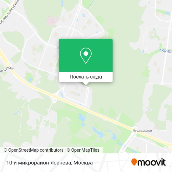 Карта 10-й микрорайон Ясенева