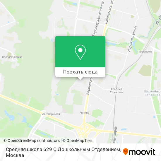 Карта Средняя школа 629 С Дошкольным Отделением