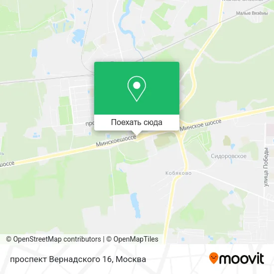 Карта проспект Вернадского 16