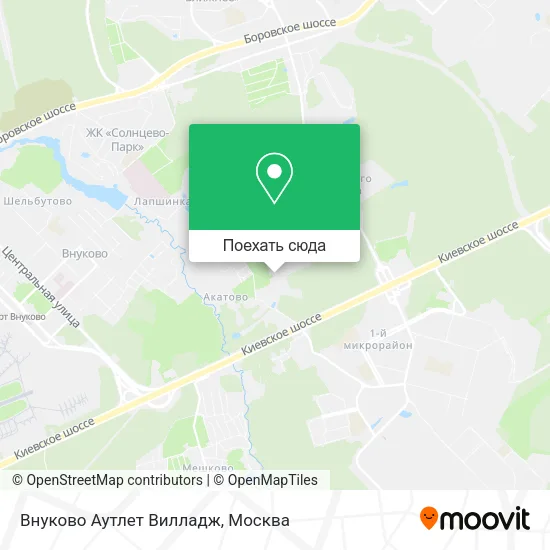 Карта Внуково Аутлет Вилладж