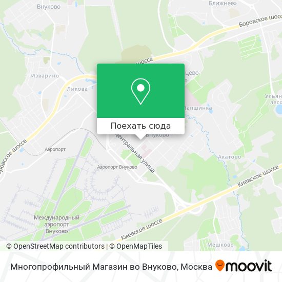 Карта Многопрофильный Магазин во Внуково