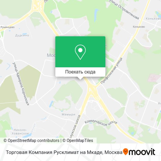 Карта Торговая Компания Русклимат на Мкаде