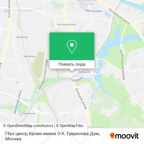 Карта Гбуз центр Крови имени О.К. Гаврилова Дзм