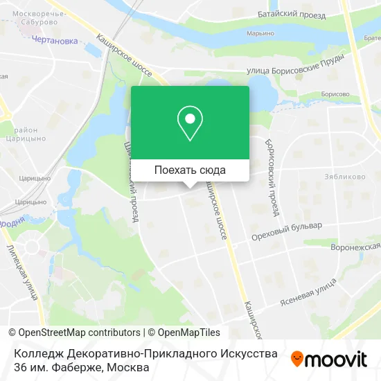 Карта Колледж Декоративно-Прикладного Искусства 36 им. Фаберже