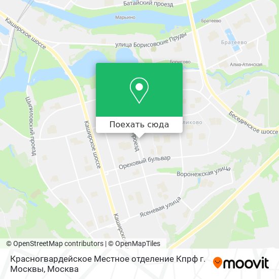 Карта Красногвардейское Местное отделение Кпрф г. Москвы