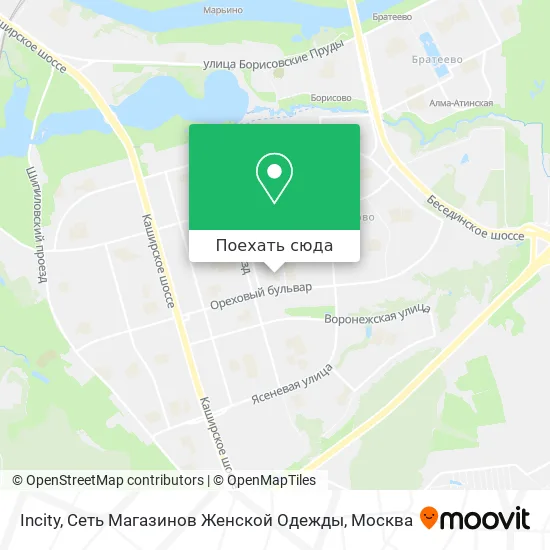 Карта Incity, Сеть Магазинов Женской Одежды