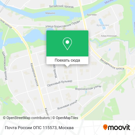 Карта Почта России ОПС 115573