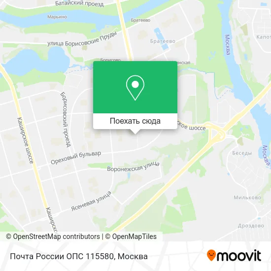 Карта Почта России ОПС 115580