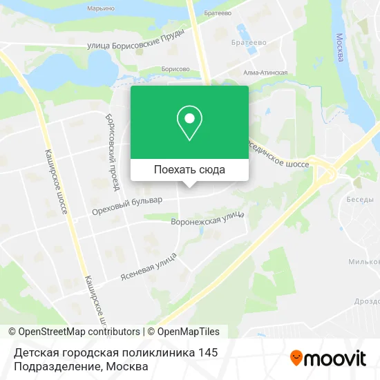 Карта Детская городская поликлиника 145 Подразделение