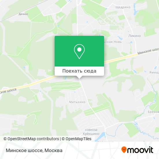 Карта Минское шоссе