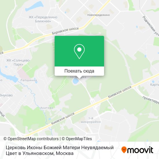 Карта Церковь Иконы Божией Матери Неувядаемый Цвет в Ульяновском