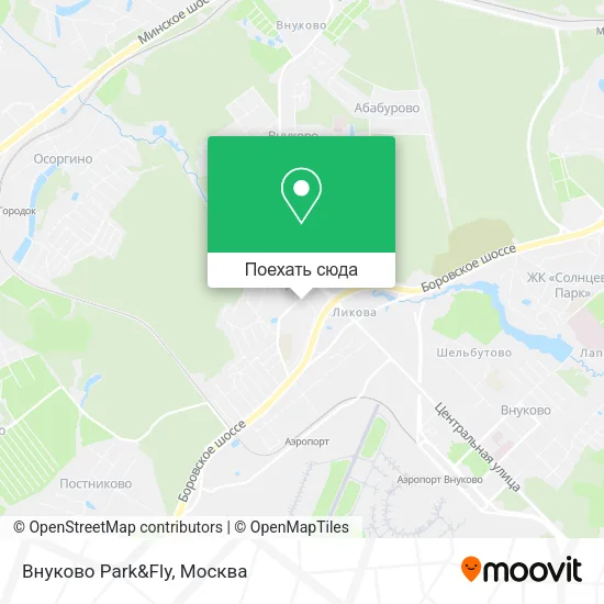 Карта Внуково Park&Fly