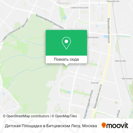 Карта Детская Площадка в Битцевском Лесу