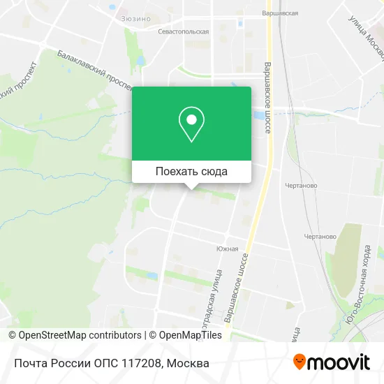 Карта Почта России ОПС 117208