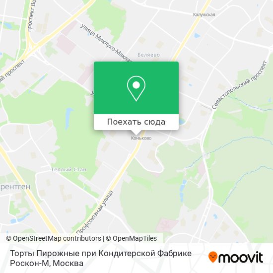 Карта Торты Пирожные при Кондитерской Фабрике Роскон-М