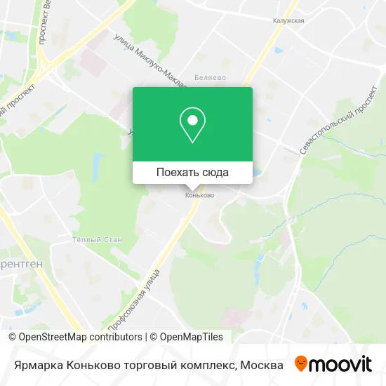 Карта Ярмарка Коньково торговый комплекс