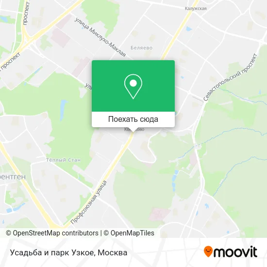 Карта Усадьба и парк Узкое