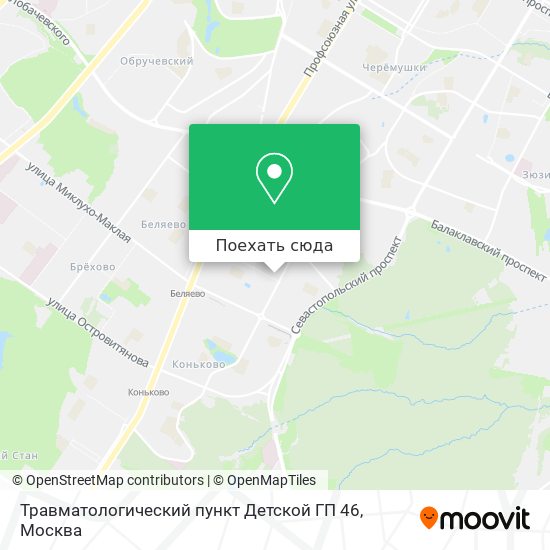 Карта Травматологический пункт Детской ГП 46