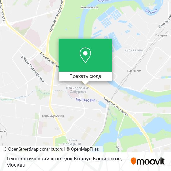 Карта Технологический колледж Корпус Каширское
