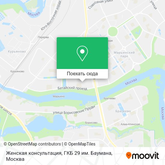 Карта Женская консультация, ГКБ 29 им. Баумана