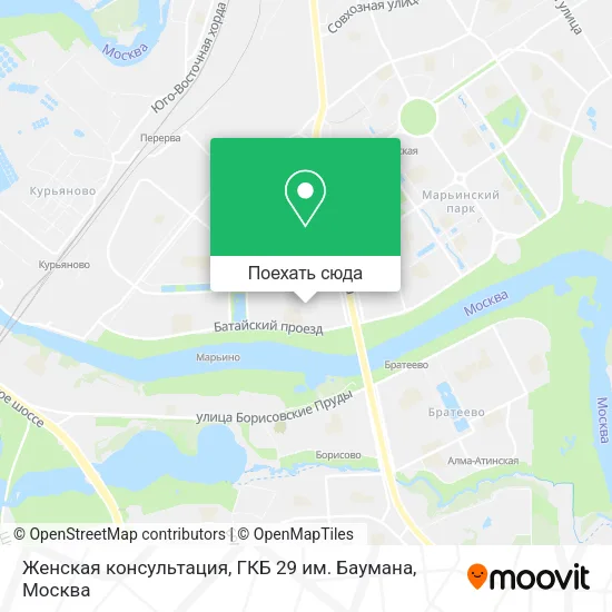 Карта Женская консультация, ГКБ 29 им. Баумана