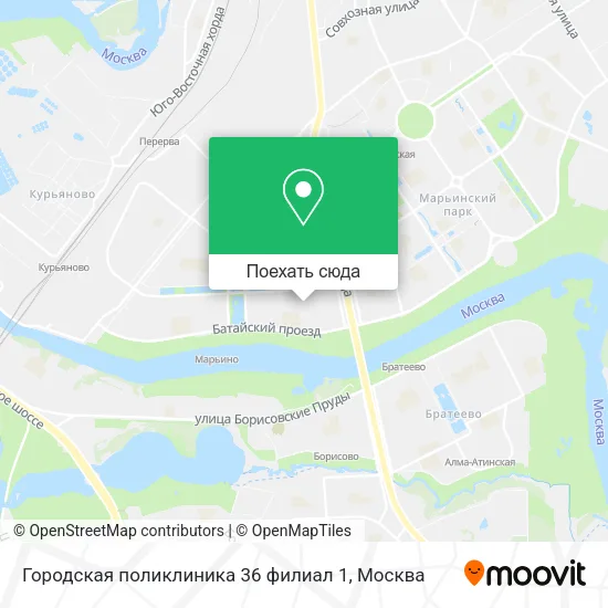 Карта Городская поликлиника 36 филиал 1