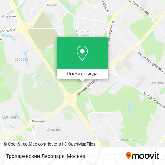 Карта Тропарёвский Лесопарк