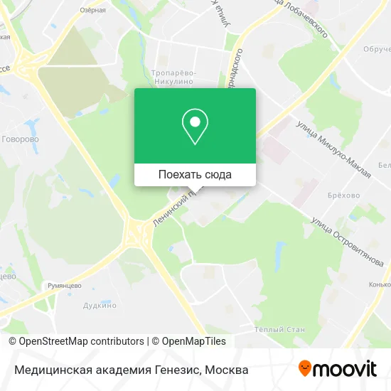 Карта Медицинская академия Генезис