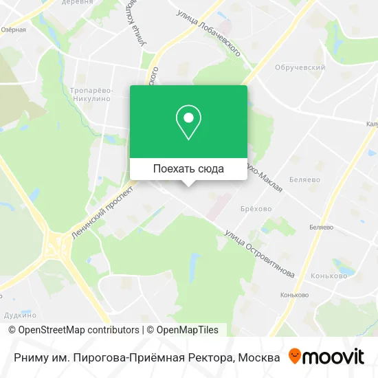 Карта Рниму им. Пирогова-Приёмная Ректора
