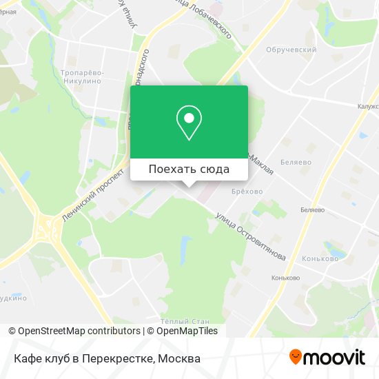 Карта Кафе клуб в Перекрестке