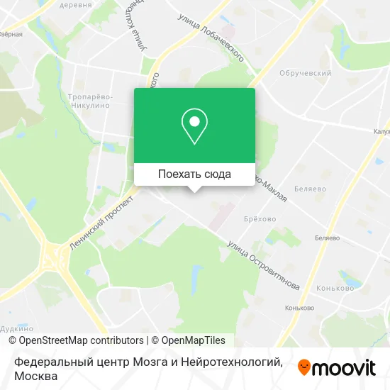 Карта Федеральный центр Мозга и Нейротехнологий