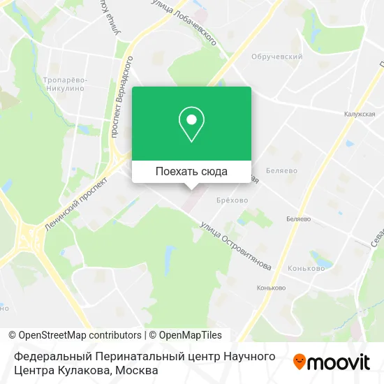 Карта Федеральный Перинатальный центр Научного Центра Кулакова