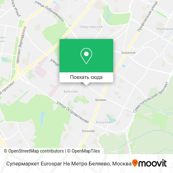 Карта Супермаркет Eurospar На Метро Беляево