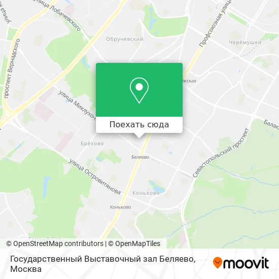 Карта Государственный Выставочный зал Беляево