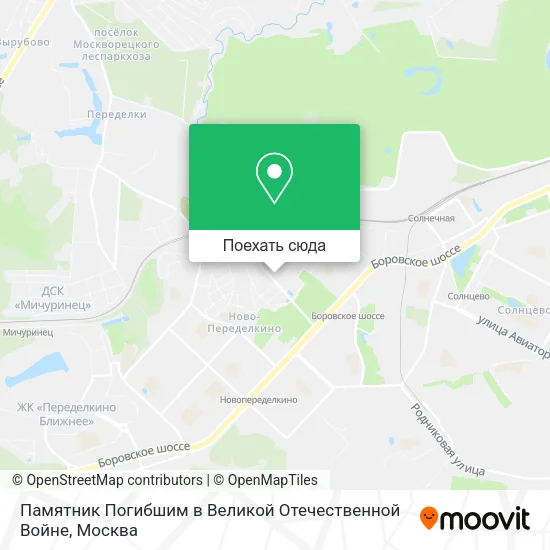 Карта Памятник Погибшим в Великой Отечественной Войне
