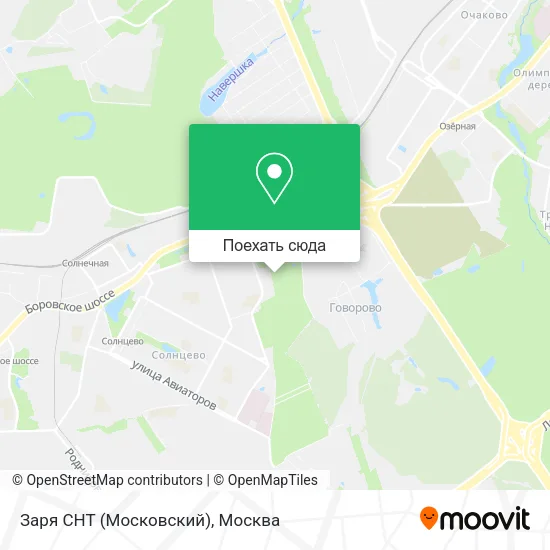Карта Заря СНТ (Московский)
