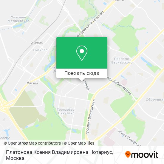 Карта Платонова Ксения Владимировна Нотариус