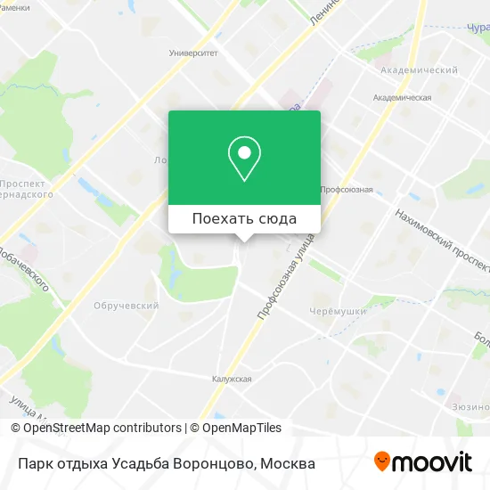Карта Парк отдыха Усадьба Воронцово