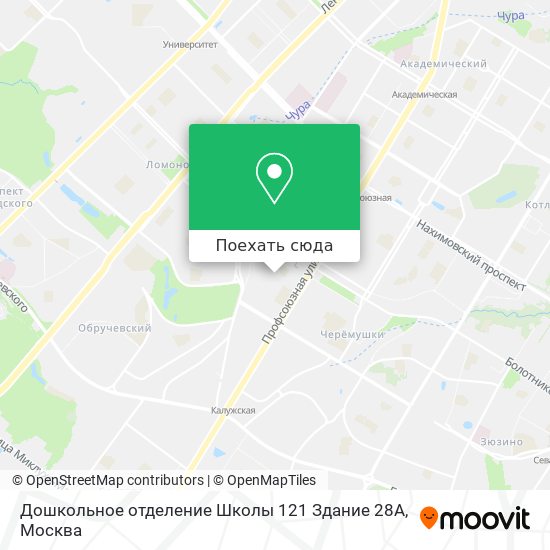 Карта Дошкольное отделение Школы 121 Здание 28А