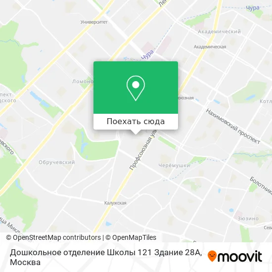 Карта Дошкольное отделение Школы 121 Здание 28А