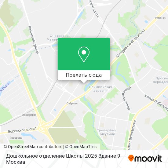 Карта Дошкольное отделение Школы 2025 Здание 9