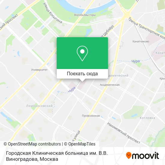 Карта Городская Клиническая больница им. В.В. Виноградова