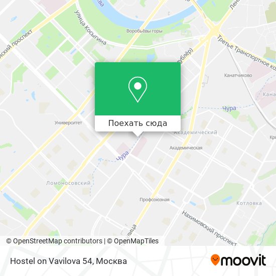 Карта Hostel on Vavilova 54