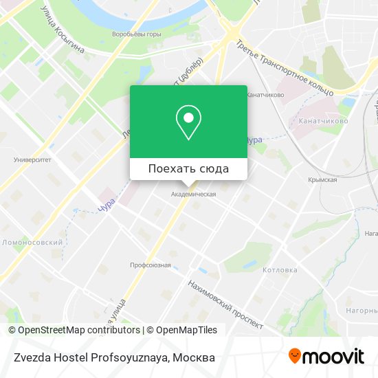 Карта Zvezda Hostel Profsoyuznaya
