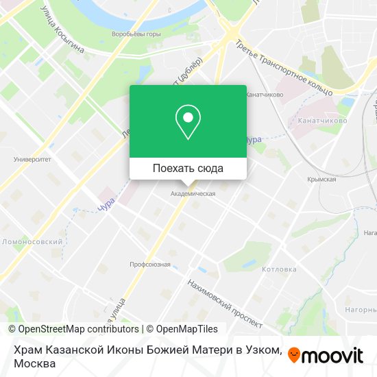 Карта Храм Казанской Иконы Божией Матери в Узком