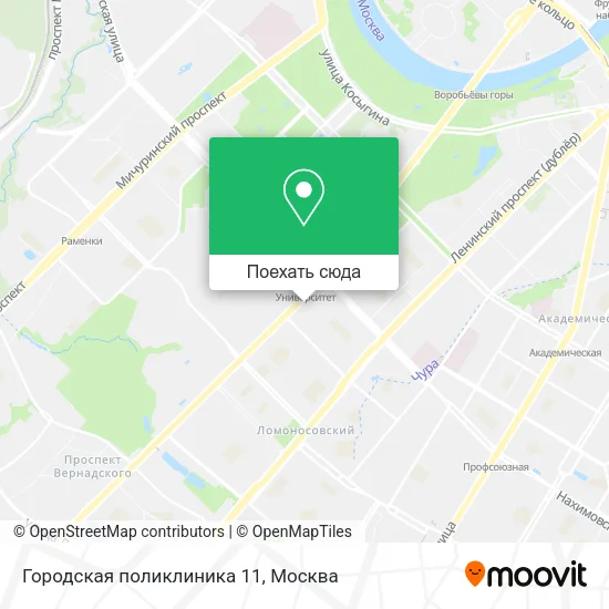 Карта Городская поликлиника 11