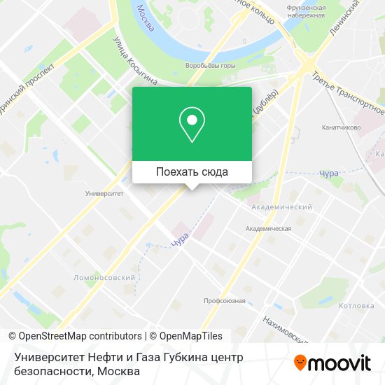 Карта Университет Нефти и Газа Губкина центр безопасности