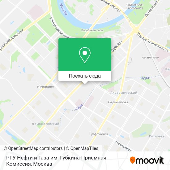 Карта РГУ Нефти и Газа им. Губкина-Приёмная Комиссия