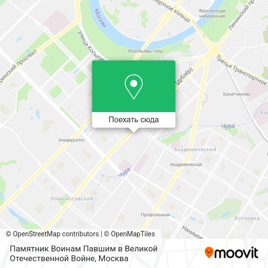 Карта Памятник Воинам Павшим в Великой Отечественной Войне